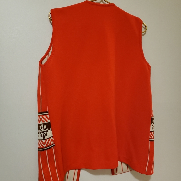 Vintage Sweater Vest Orange Union Made Ladies Garment - Picture 7 of 9